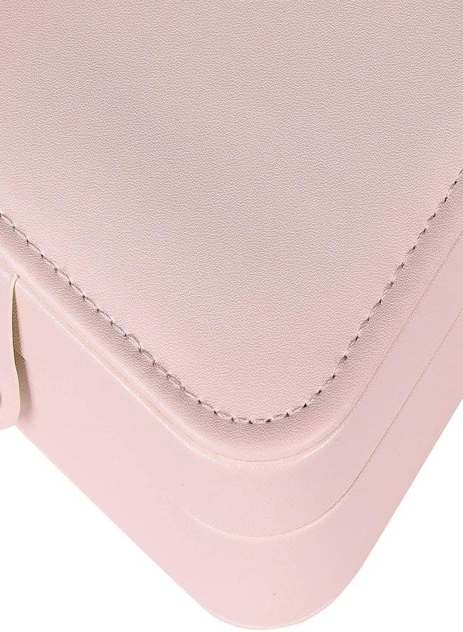 N M Z Leather Double Layer Mini Travel Jewelry Box with Necklace Hanger, Earring, Ring Storage Box For Women & Girls (Multi Colour) (1 Pc) - Image 5