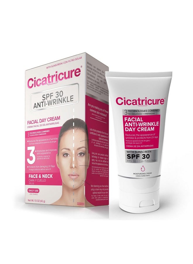 CICATRICURE - Advanced Face Cream For Fine Lines & Wrinkles Spf 30 Anti Aging Facial Moisturizer Daily Skin Care To Enhance Firmness & Elasticity 1.5 Ounces - Image 1
