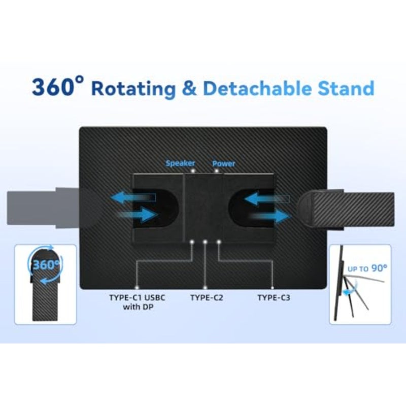 16" Portable Monitor for Laptop - 1200P FHD Laptop Screen Extender HDMI USB C Travel External Display with Stand Gaming Monitor for PC MAC Switch Phone Computer Xbox PS4/5 - Image 4