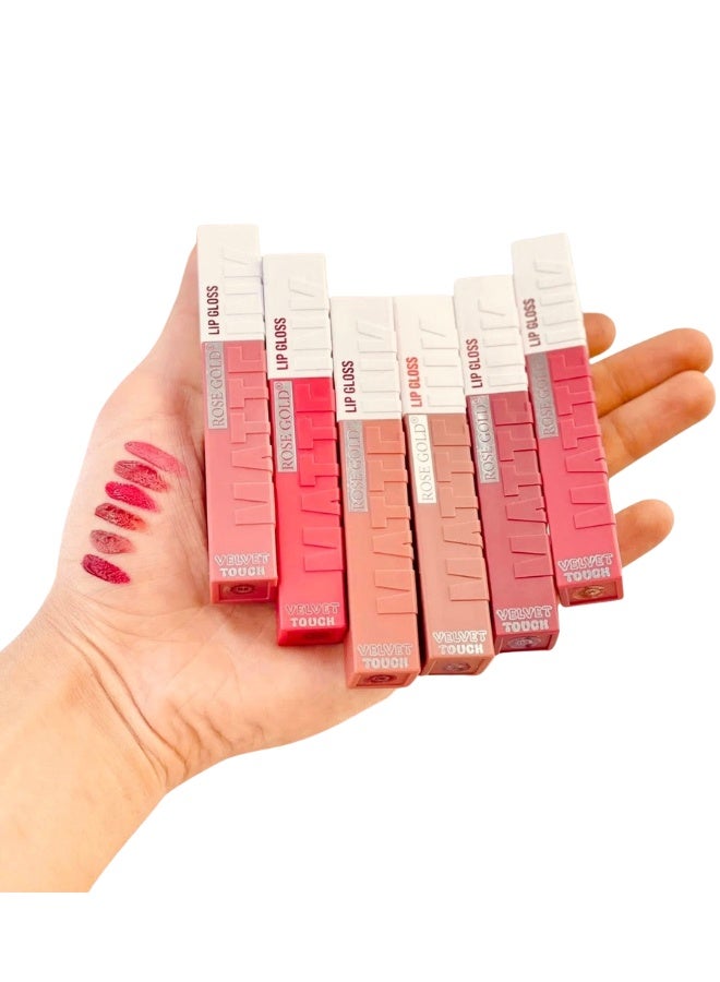 Rose Gold® Velvet Touch Matte Ink Lip Gloss – Long Lasting Highly Pigmented Liquid Matte Lipstick with Velvet Finish – Transfer Resistant Quick Dry Formula – Available in 6 Shades (Single Piece) RG-710 - Image 5