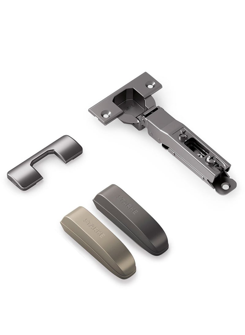 STARKE Pack of 4 Black Electroplated Soft Close Cabinet   Full Overlay Wingless Hinges. 95° Opening Angle, 16-25mm Application, Strong Hydraulic System. Gold Protective Cover & Screws included (4 PCS)  - Image 2