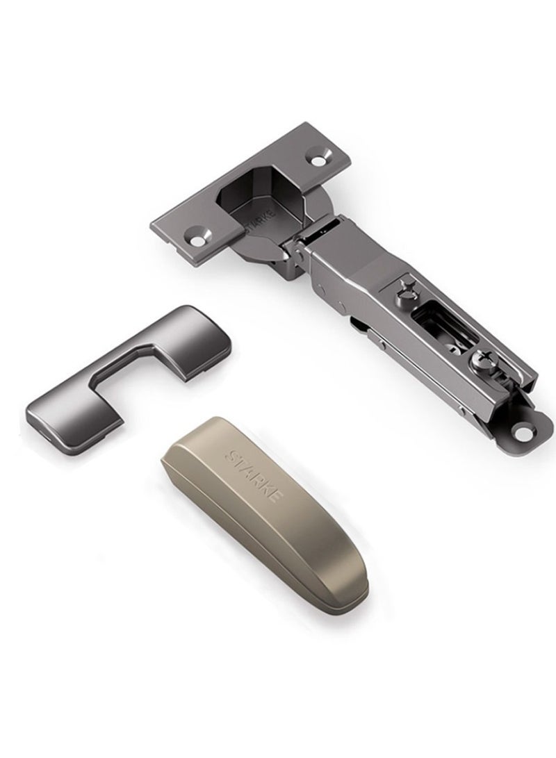 STARKE Pack of 4 Black Electroplated Soft Close Cabinet   Full Overlay Wingless Hinges. 95° Opening Angle, 16-25mm Application, Strong Hydraulic System. Gold Protective Cover & Screws included (4 PCS)  - Image 3