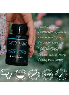 SmarterVitamins Omega 3 Fish Oil, Strawberry Flavor, Burpless, Tasteless, 2000mg, DHA EPA Triple Strength Brain Support, Joint Support, Made with AlaskOmega®, Heart Support  - Image 4