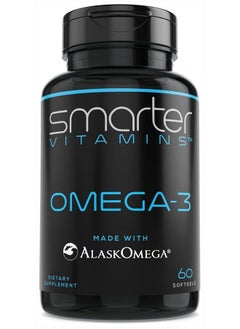SmarterVitamins Omega 3 Fish Oil, Strawberry Flavor, Burpless, Tasteless, 2000mg, DHA EPA Triple Strength Brain Support, Joint Support, Made with AlaskOmega®, Heart Support  - Image 1