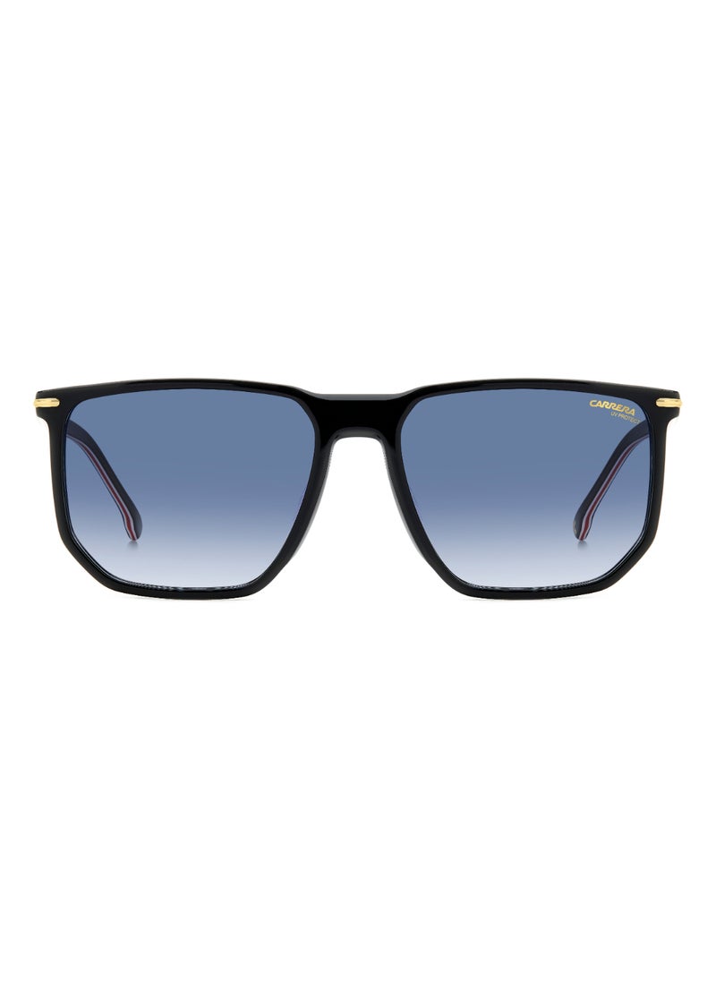 Carrera نظارة شمسية مستطيلة الشكل للرجال من CARRERA 329/S BLUE 46 مع حماية من الأشعة فوق البنفسجية - مقاس العدسة: 46.1 مم - أسود  - Image 3