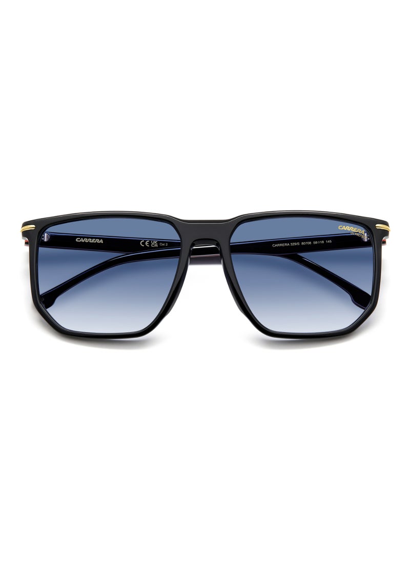 Carrera نظارة شمسية مستطيلة الشكل للرجال من CARRERA 329/S BLUE 46 مع حماية من الأشعة فوق البنفسجية - مقاس العدسة: 46.1 مم - أسود  - Image 4
