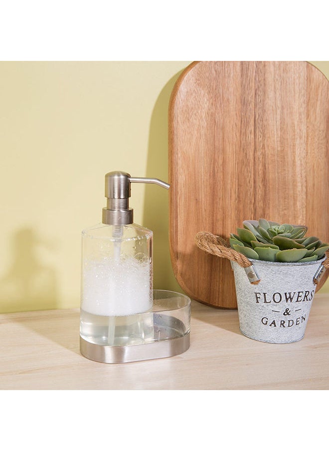 DANUBE HOME Danube Essential Stainless Steel Kitchen Dispenser Clear Body: Ps Plastic, Abs Pump ,Bottom: S/S Modern Houseware Dish Rack L 12.5 x W 8 x H 19.5 Cm Clear  - Image 1