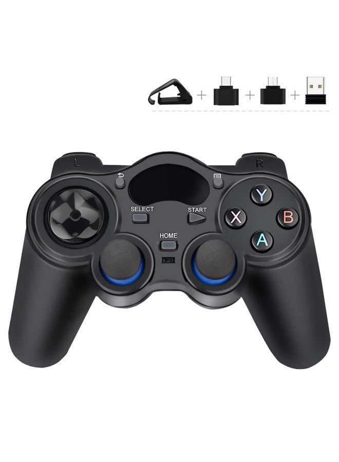 Digital Computer/game Controller Gamepad For Pc/ps3/ps4/xbox One/xbox 360 Vibration Turbo Functions-Product Color:850m 2.4g Handle With Bracket Double Adapter (black)
