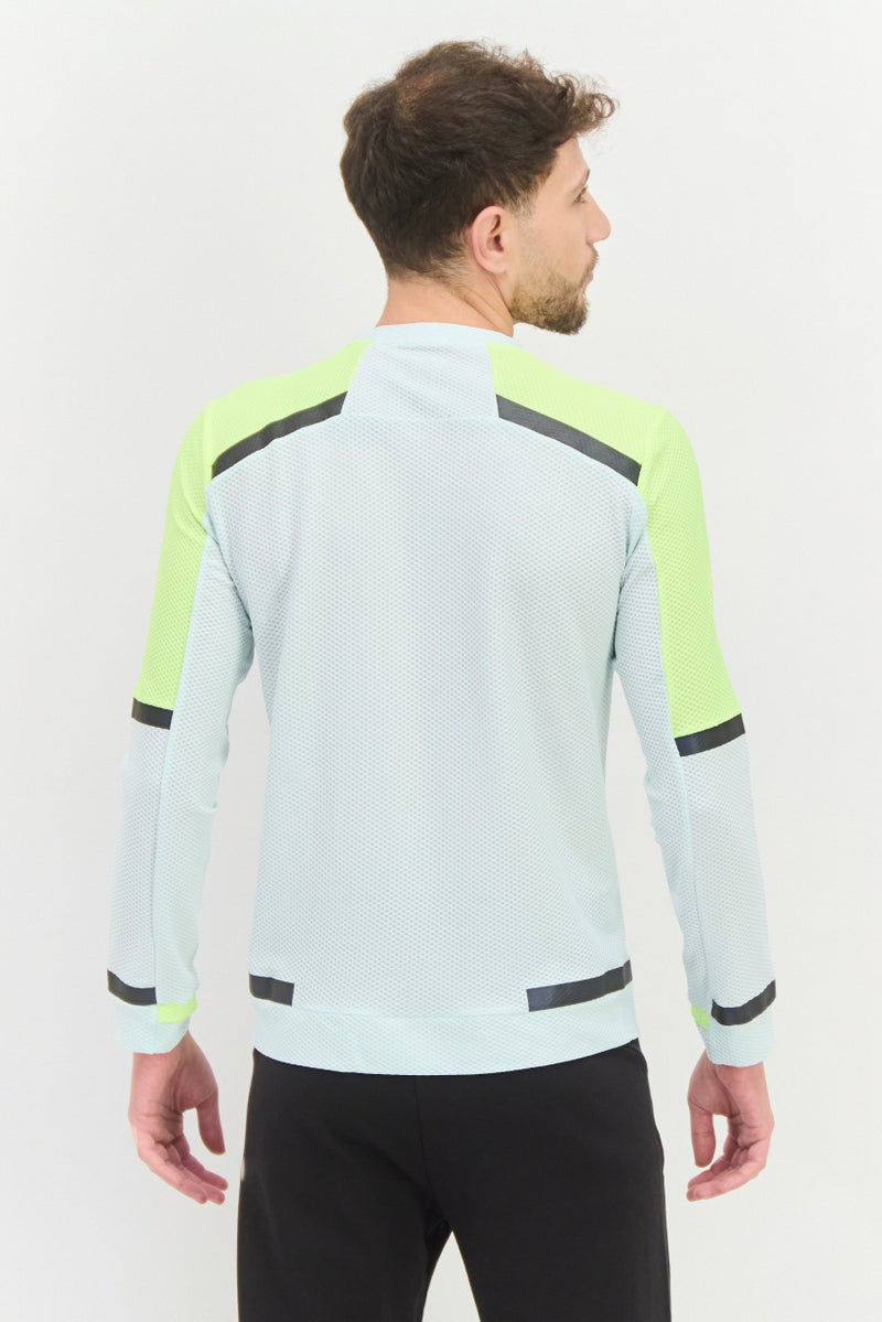 Brooks تي شيرت تدريب بأكمام طويلة للرجال، أزرق جليدي - Image 3