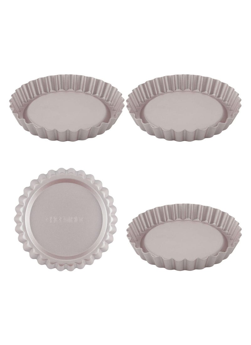 chefmade - Round Tart Pan Non Stick 4 Inch 4Pcs Quiche Pan - Image 1