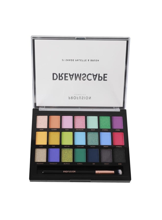 Profusion Cosmetics Dreamscape 21 Shade Eyeshadow Palette and Brush, Unlock Your Stellar Style and Achieve Eye Catching Radiant Eyes, Dive into Infinite Shades and Get Galactic Glamour - Image 3