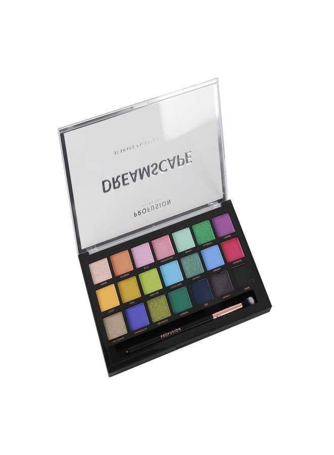 Profusion Cosmetics Dreamscape 21 Shade Eyeshadow Palette and Brush, Unlock Your Stellar Style and Achieve Eye Catching Radiant Eyes, Dive into Infinite Shades and Get Galactic Glamour - Image 4