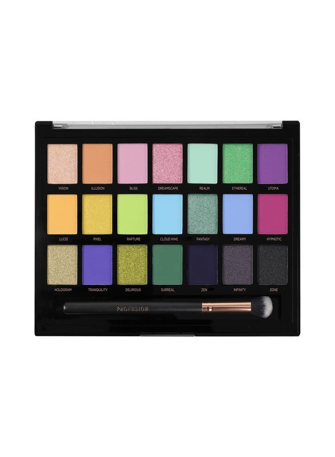 Profusion Cosmetics Dreamscape 21 Shade Eyeshadow Palette and Brush, Unlock Your Stellar Style and Achieve Eye Catching Radiant Eyes, Dive into Infinite Shades and Get Galactic Glamour - Image 2