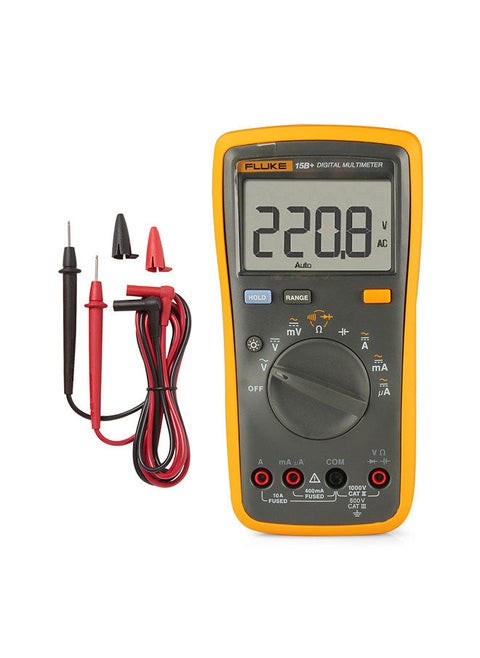 FLUKE F15B+ 4000 Counts Multimeter Portable Digital Multimeter Handheld Voltmeter Ammeter Voltage Meter Universal Meter Measuring AC/DC Voltage Resistance Capacitance Diode Continuity