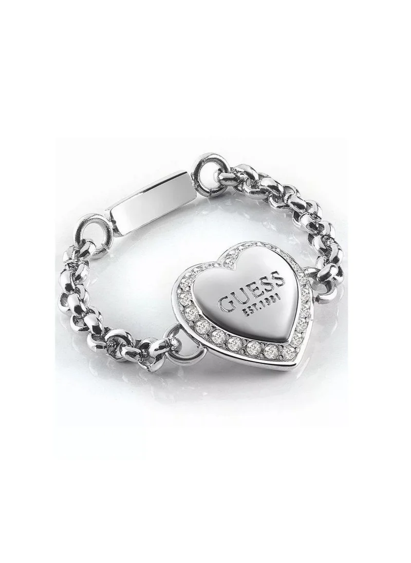 جس Crystal Bow Detail Single Circle Ring
