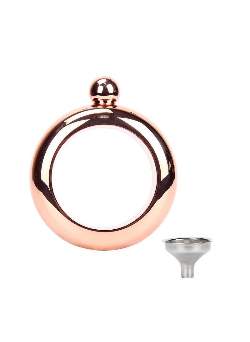 SYOSI - Hip Flask Portable Bangle Hip Flask with Crystal Lid for Men Women 3.5 OZ Wrist Hip Flask for Wine Bangle Bangle Hip Flask Gift  Rose Gold - Image 1