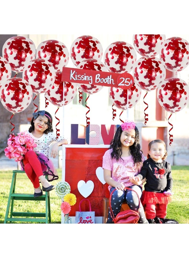 Red Confetti Balloons Kit – Pack of 30 | Red Balloons for Valentine’s Day Decorations | Red Glitter Balloons for Red Theme Birthday Party, Anniversary Decorations, Weddings, Bridal and Baby Shower - Image 5