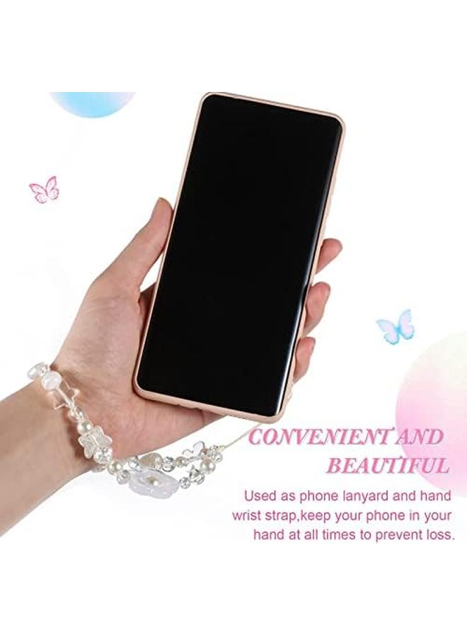 erorex Phone Lanyard Beaded Wrist Strap Kawaii Rainbow Phone Chain Strap For Women Girls Beads Pearl Bracelet Keychain Phone Accessory Anti Lost Phone String Decoration - Image 4