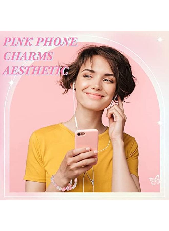 erorex Phone Lanyard Beaded Wrist Strap Kawaii Rainbow Phone Chain Strap For Women Girls Beads Pearl Bracelet Keychain Phone Accessory Anti Lost Phone String Decoration - Image 5