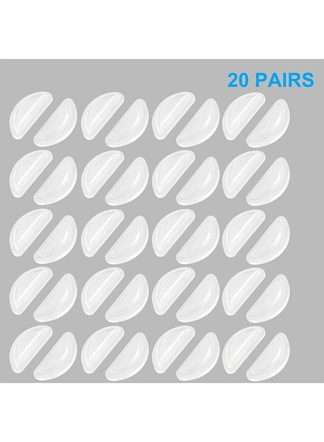 20 Pairs Eyeglass Nose Pads, Soft Silicone Adhesive Glasses Nose Pad, Anti-Slip Heighten Air Chamber Nose Pads for Full Plastic Frames (Color : Clear, Size : 20PCS) - Image 5