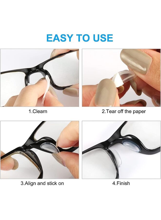 20 Pairs Eyeglass Nose Pads, Soft Silicone Adhesive Glasses Nose Pad, Anti-Slip Heighten Air Chamber Nose Pads for Full Plastic Frames (Color : Clear, Size : 20PCS) - Image 3