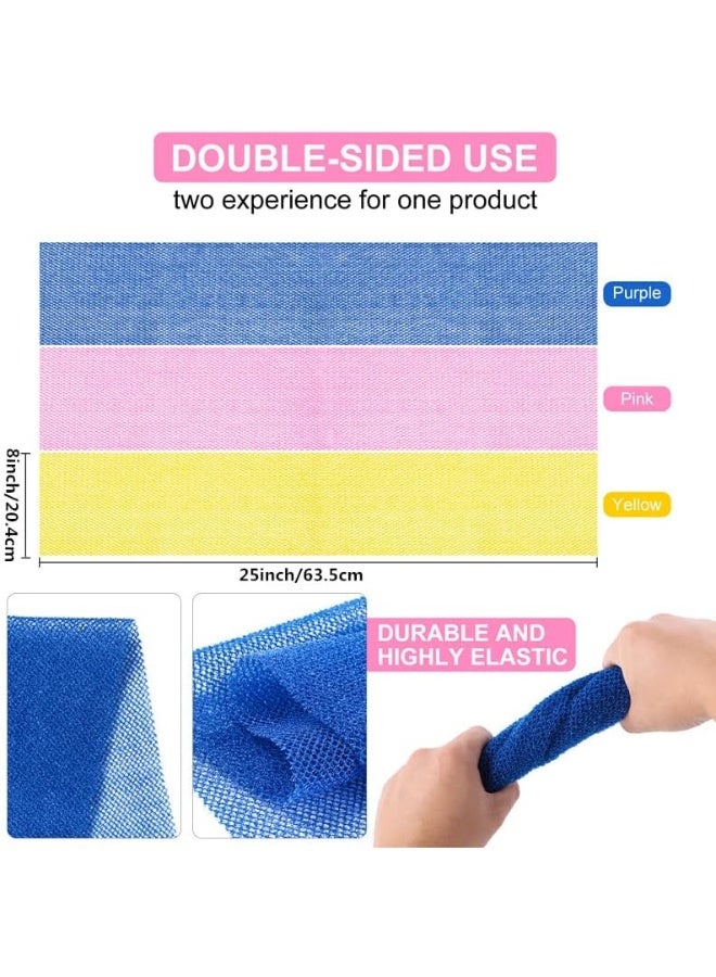 Generic 3-Piece African Net Bath Sponge Exfoliating Long Body Scrubber Tight Weave Beauty Skin Smoother Tower Bath Cloth Porous Stretches Back Washcloths For Daily Use Or Stocking Stuffer  - Image 2