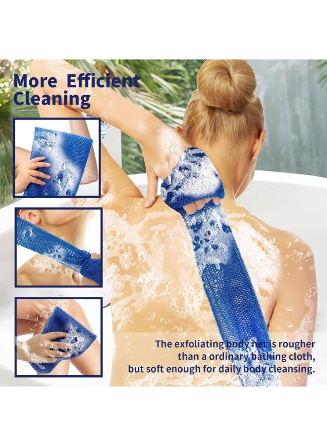 Generic 3-Piece African Net Bath Sponge Exfoliating Long Body Scrubber Tight Weave Beauty Skin Smoother Tower Bath Cloth Porous Stretches Back Washcloths For Daily Use Or Stocking Stuffer  - Image 5