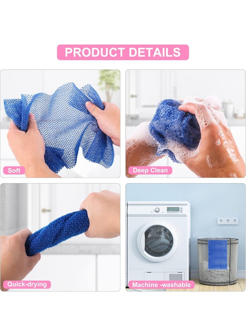 Generic 3-Piece African Net Bath Sponge Exfoliating Long Body Scrubber Tight Weave Beauty Skin Smoother Tower Bath Cloth Porous Stretches Back Washcloths For Daily Use Or Stocking Stuffer  - Image 3
