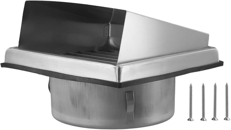 304 Stainless Steel Square Exhaust Fan Vent Cover 150mm Silver Wall Installation - Image 4
