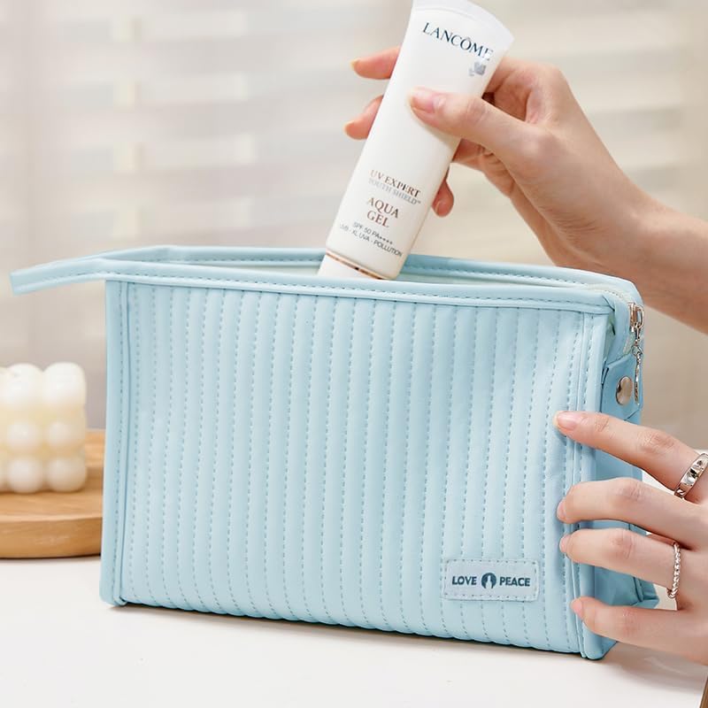SUNBEET Cosmetic Bags for Women Small Makeup Bag for Purse Travel Portable Toiletry Bag for Women Waterproof Cute Pink Daily Use Storage Purse with Zipper for Travelling - Image 3