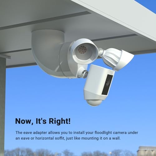 Holicfun Eave Mount for Ring Floodlight Cam Wired Plus/Pro, Ring Smart Lighting Floodlight Wired, Blink Wired Floodlight Camera, Wyze Floodlight Camera v2/Pro, and Roku Floodlight Camera - White - Image 4