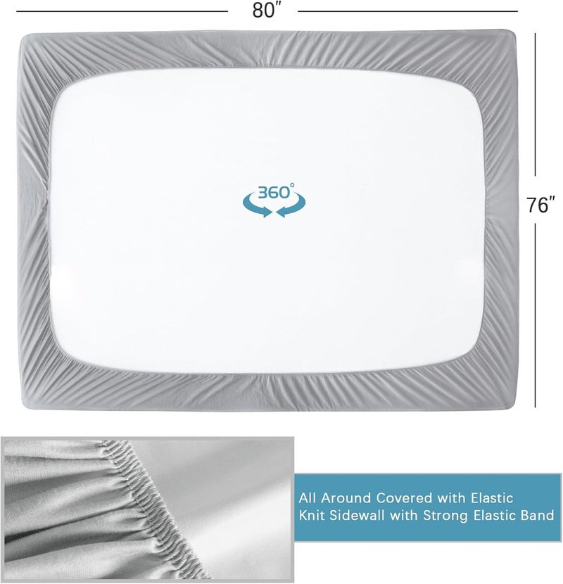 Biloban King Mattress Protector Waterproof, Noiseless & Soft Coverage King Size Mattress Cover Fitted Sheets with Deep Pocket up to 14", Super Breathable & Easy Wash Mattress Protector - Image 5