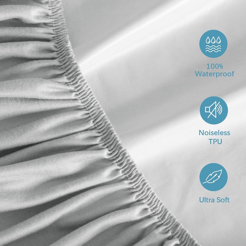 Biloban King Mattress Protector Waterproof, Noiseless & Soft Coverage King Size Mattress Cover Fitted Sheets with Deep Pocket up to 14", Super Breathable & Easy Wash Mattress Protector - Image 4
