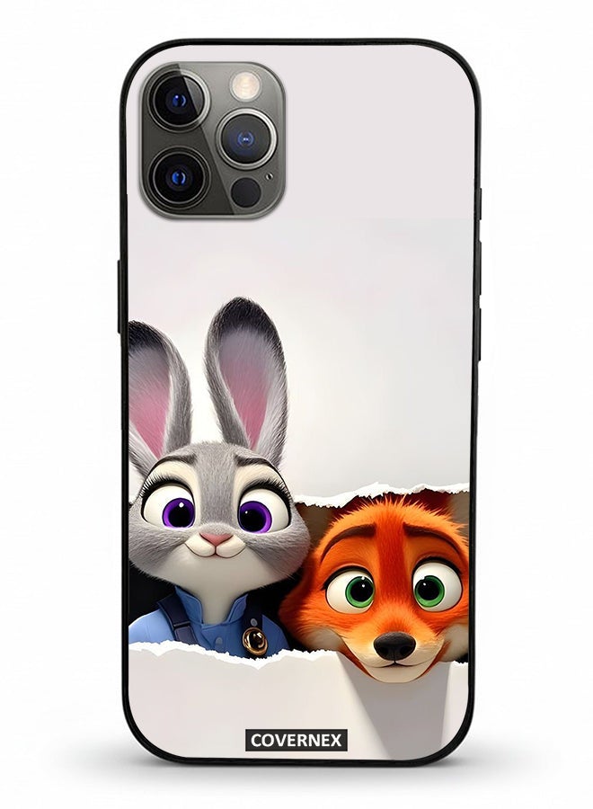 Covernex Apple iPhone 12 Pro Protective Case Cover Printed Featuring Zootopia Dynamic Duo - Image 2