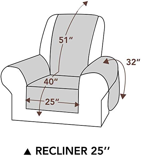 ASHLEYRIVER Reversible Recliner Chair Cover Seat Width Up to 25 Inch Patent PendingRecliner Covers for DogsRecliner SlipcoverRecliner MediumLight GreyBeige - Image 3