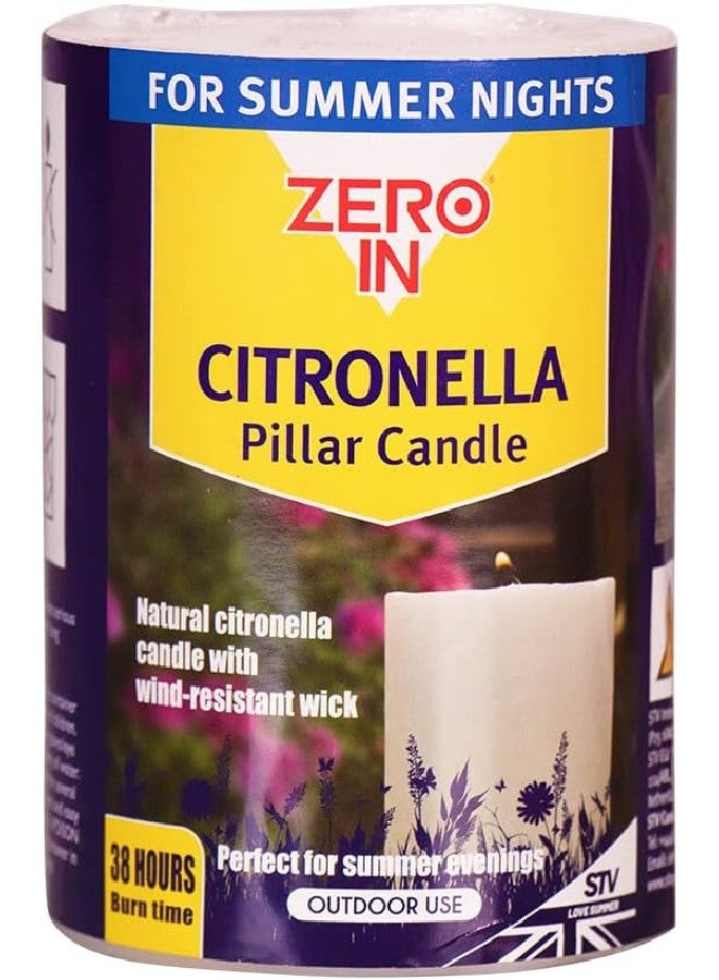 STV Zero Citronella Pillar Candle STV  - Image 1