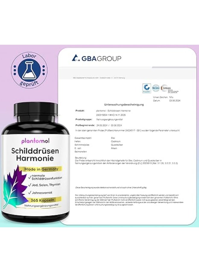 Plantomol Thyroid Harmony Iodine Selenium Capsules as Thyroid Complex for Hypothyroidism for Normal Thyroid Function ,365 Capsules - Image 4