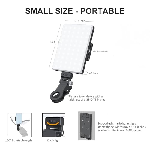SKYVIK SIGNI Face Fill Light with 3 Adjustable Modes for Vlogs, Zoom Video Conferencing, Makeup, & Fashion Selfie Reel. CRI 95+ for True Colors, 1800mAh Battery, Type-C with Laptop & Phone Clip - Image 3