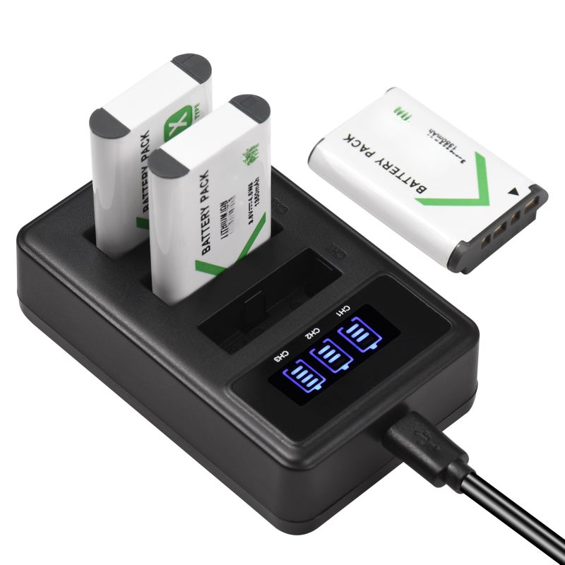 NP-BX1 Battery Charger: 3-Channel Black Charger With LED Indicators - 3Pcs 1350mAh Li-ion Batteries Kit For Camera Battery Charging Via Laptop Power Bank Adapter - Image 5