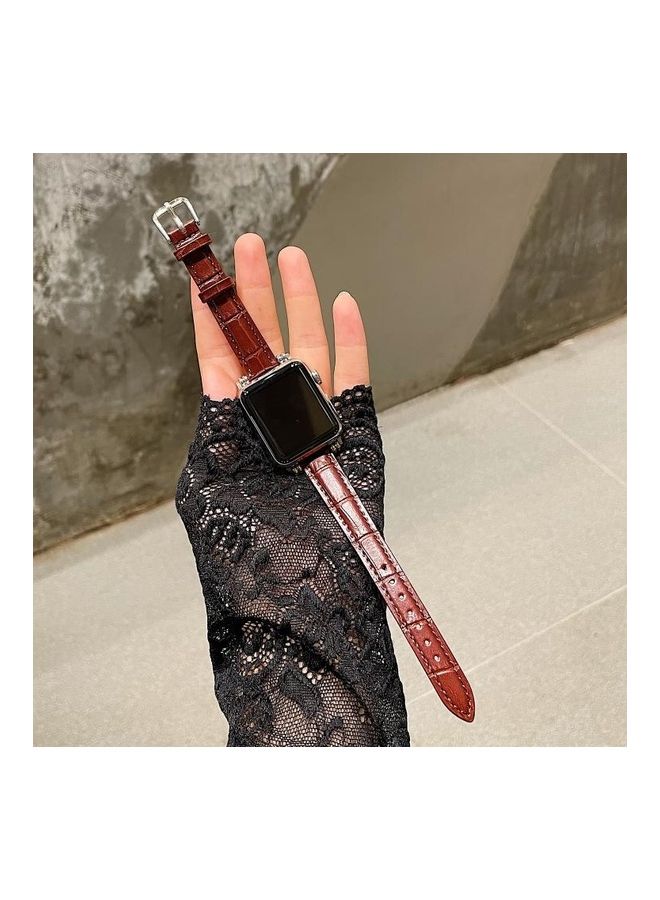 نيبمينينت سوار ساعة بديل بتصميم عرقي لساعات أبل سيريس 1/2/3/4/5/6/7 SE مقاس 42/44/45 مم بني - Image 3