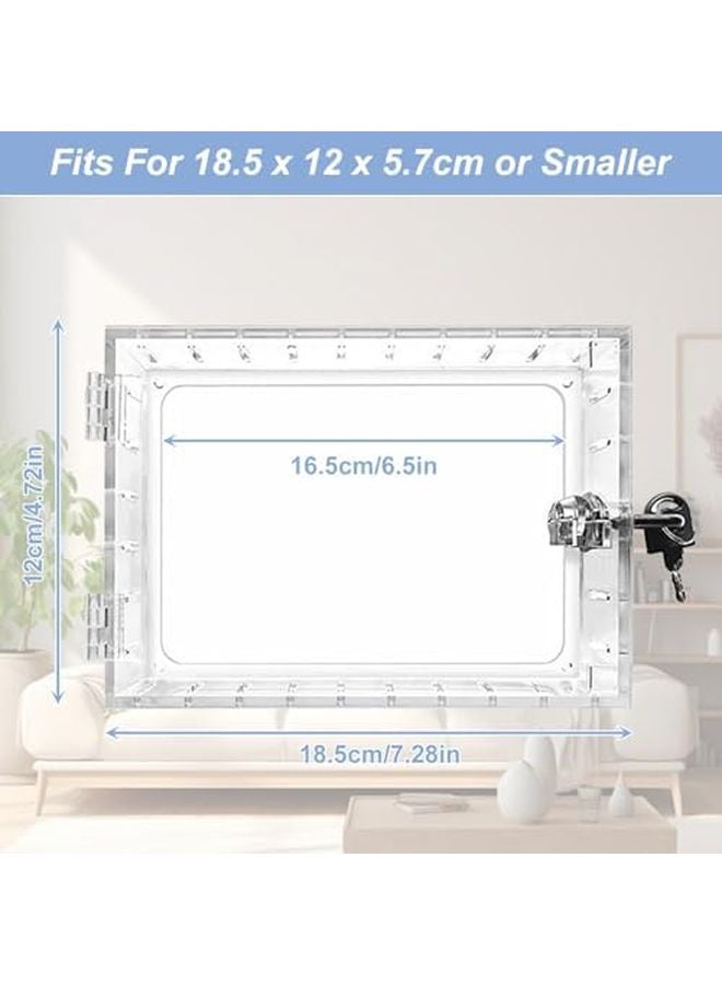 صندوق قفل منظم الحرارة العالمي مع مفتاح، قطعة واحدة شفافة للتركيب على الحائط - Image 3