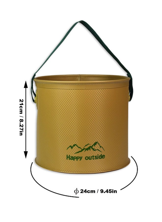 Foldable Collapsible Bucket for Camping & Car Washing - 9.5L Portable Water Container, Thickened EVA Material, Durable Waterproof & Sand Resistant - Multipurpose Basin for Outdoor, Home, Desert Travel (Khaki) - pzsku/ZB0817FEFBB3657E3D1D1Z/45/_/1735182755/b47f1374-53c3-4d18-9498-bb70f6f2b652