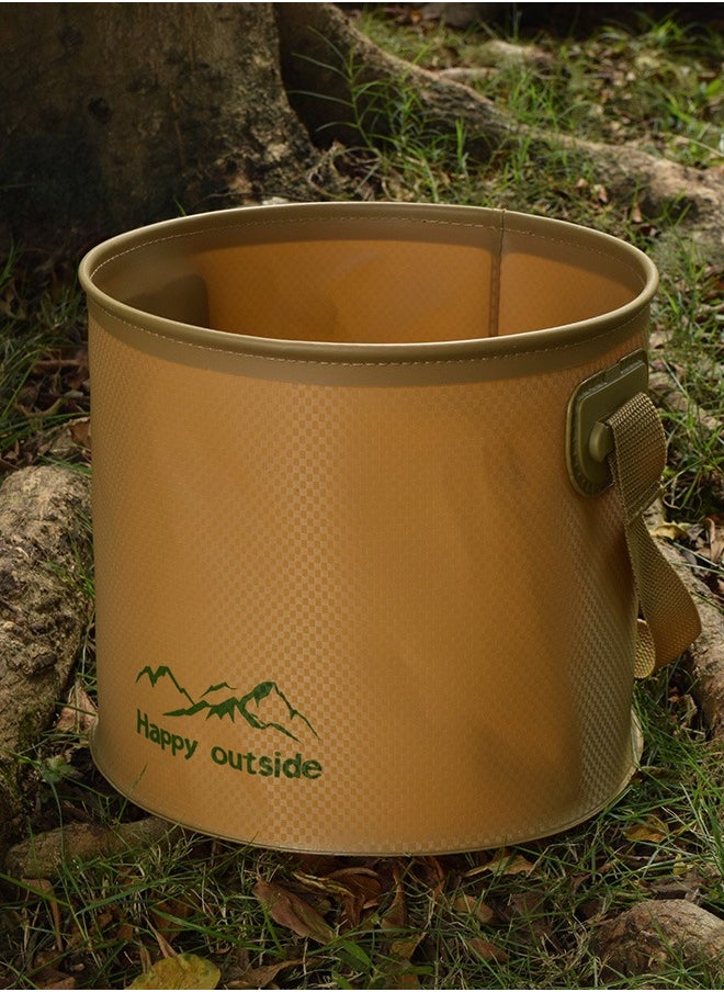 Foldable Collapsible Bucket for Camping & Car Washing - 9.5L Portable Water Container, Thickened EVA Material, Durable Waterproof & Sand Resistant - Multipurpose Basin for Outdoor, Home, Desert Travel (Khaki) - pzsku/ZB0817FEFBB3657E3D1D1Z/45/_/1735182765/d872afca-f253-4e40-8a0b-c8e8e2a76d40