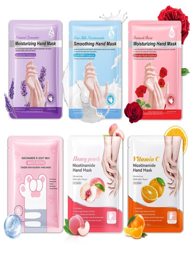 WENJLYJ 6 Pairs Hand Mask for Dry Cracked Hands,Nourishing Moisturizing Gloves,Hands Moisturizer for Deep Moisturizing,Silky Smooth Moisturizing Gloves,Hand Care Mask Set(A) - Image 1
