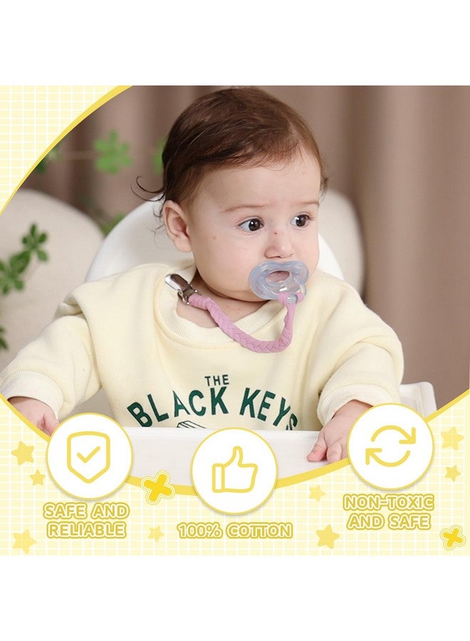 duludulu 4 Pcs Pacifier Clip, Pacifier Clips for Boys & Baby Girls Pacifier Holder Clip Binky Clips Braided 100% Handmade Fits All Pacifiers(Yellow, 4 Pack) - Image 4