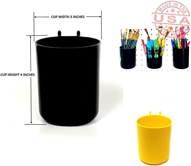 WallPeg Pegboard Bins & Cups - 15 each 5" Bins and 5 each 5" Cups - Hooks to Peg Board Panel Organize Hardware Arrange Accessories Workbench Tool Organizer Garage Storage -MADE IN USA- - Image 5