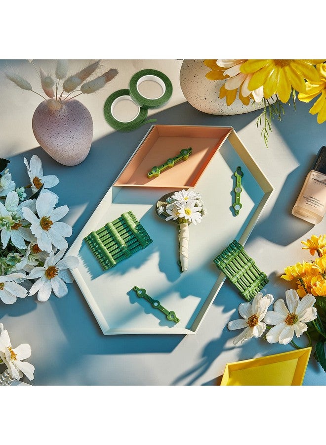 Waydress Small Floral Boutonniere Magnets Corsage Brooches Magnet And 2 Rolls 1/2 Inch X 30 Yards Green Floral Wrapping Tape For Handmade Wedding Bride Boutonnieres Bouquet Stem Wrapping And Crafts (10 Pairs) - Image 5