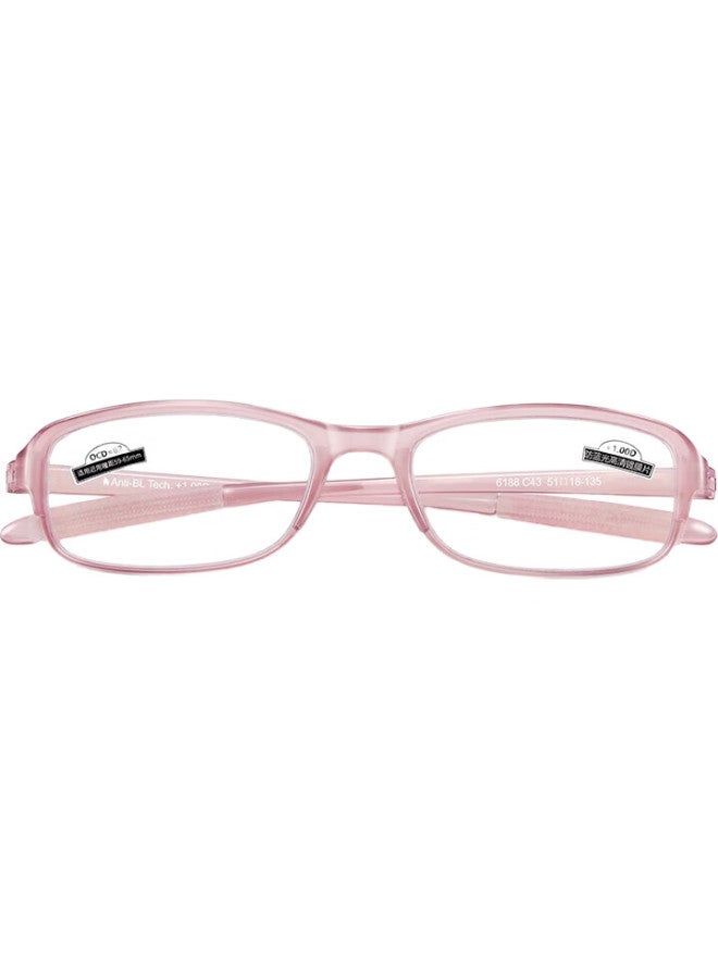 Funsonca Ultra Soft Flexible Blue Light Blocking Reading Glasses Comfortable Imported Material Unbreakable Men Women 6188 Nude Pink +1.00 Strength - Image 2