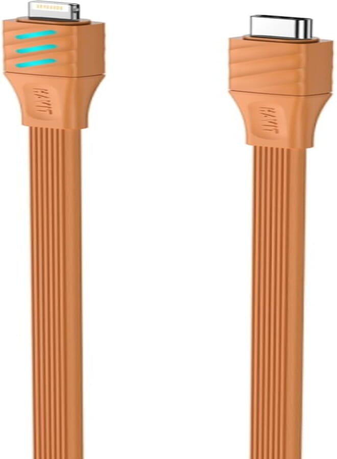 Havit type c to lightning cable PD30W WITH LED LIGHT 1METER ORANGE