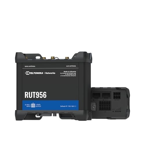TELTONIKA RUT956 (EU) 4G LTE Router Teltonika RUT956, Cellular, RUT956 (Teltonika RUT956, Cellular Network Router, Black, Aluminium, Plastic, DIN-Rail, Industrial, Fast Ethernet) - Image 1